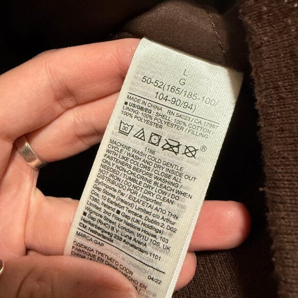 Gap Men's Brown Corduroy Varsity Bomber Jacket Retro Cotton L - Picture 6 of 7